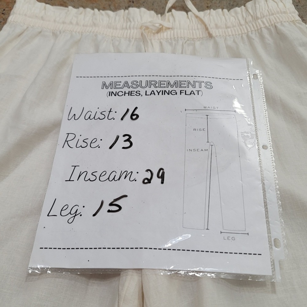 CALIA Cover Up Palazzo Pant M Cream Linen Blend Wide Leg Resort Minimalist Beach - Picture 9 of 9